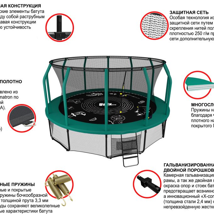 Батут UNIX Line SUPREME GAME 16 ft (green)